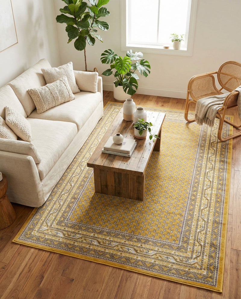 Soho Elegance Collection Area Rug -  Mercer (Yellow) Rectangle Yellow  lifestyle 9