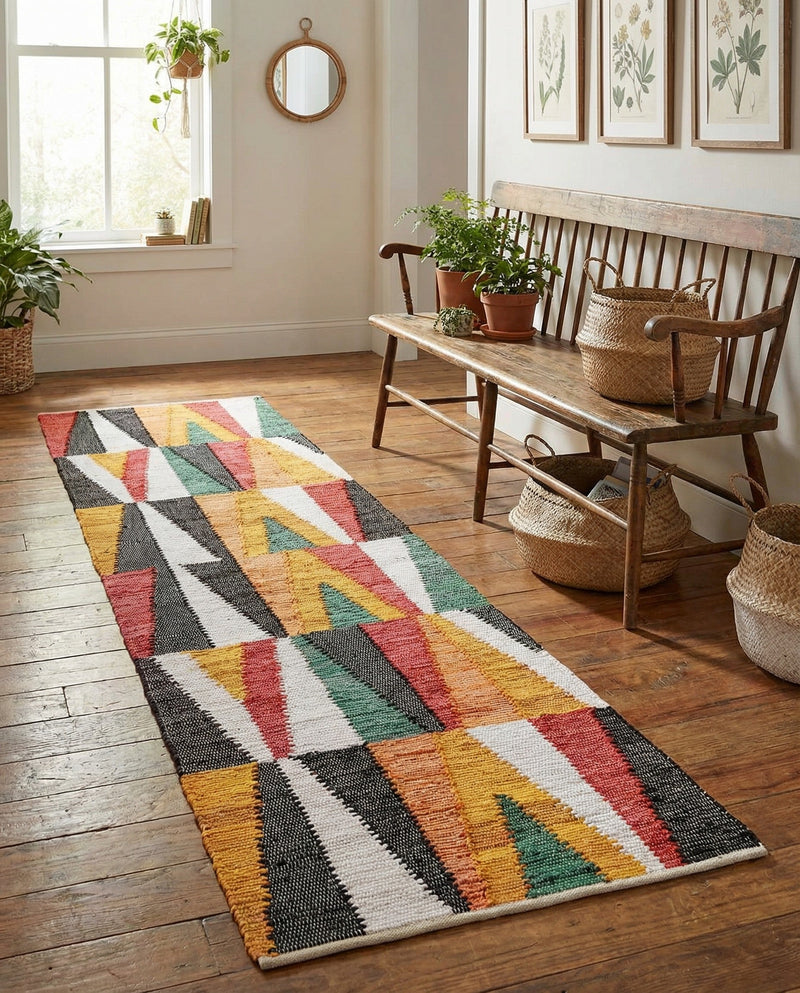 Thar Cotton Collection Area Rug -  Kannur Runner Multi  lifestyle 28
