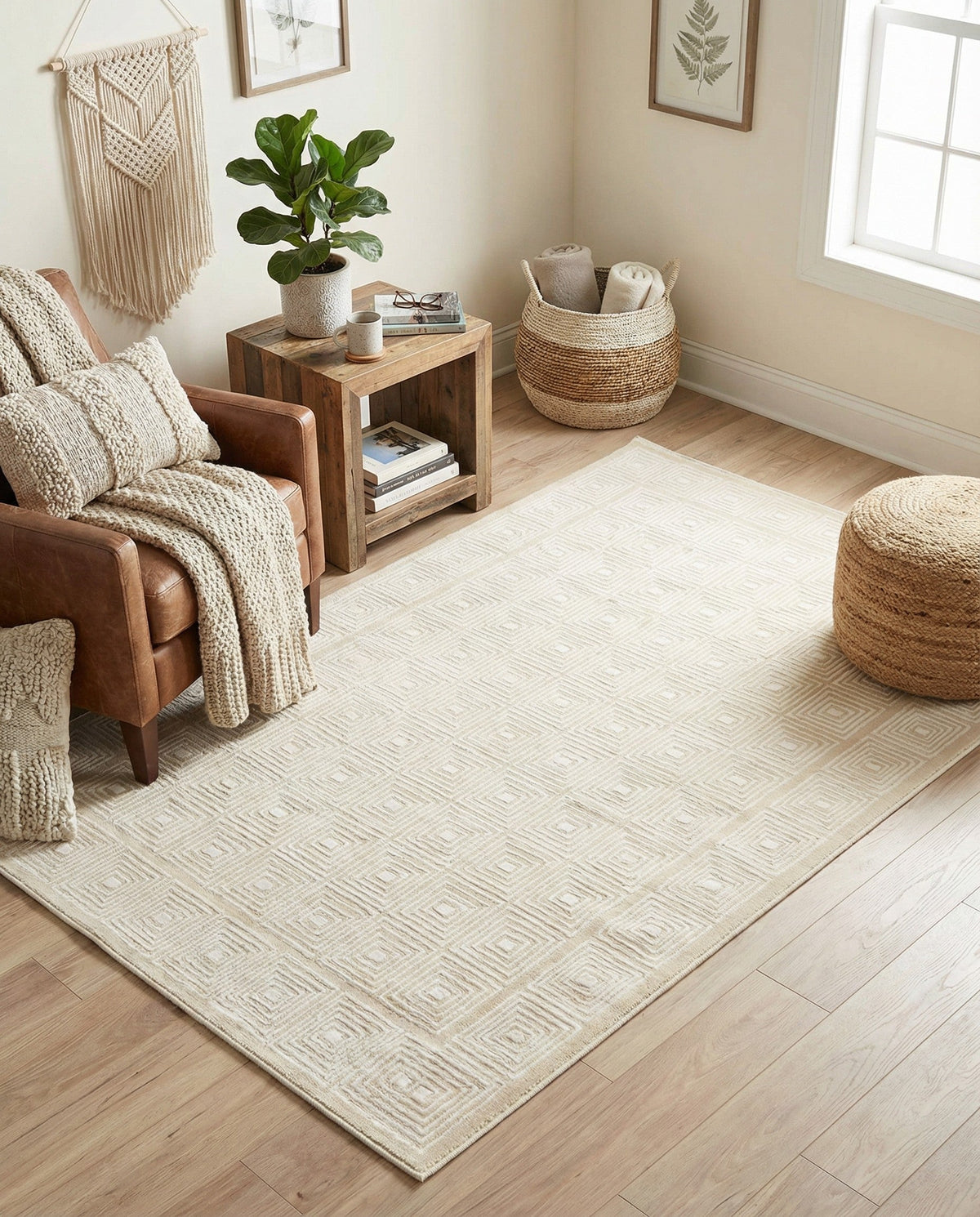 Aravalli Collection Area Rug -  Jaipur Rectangle Ivory White  lifestyle 45