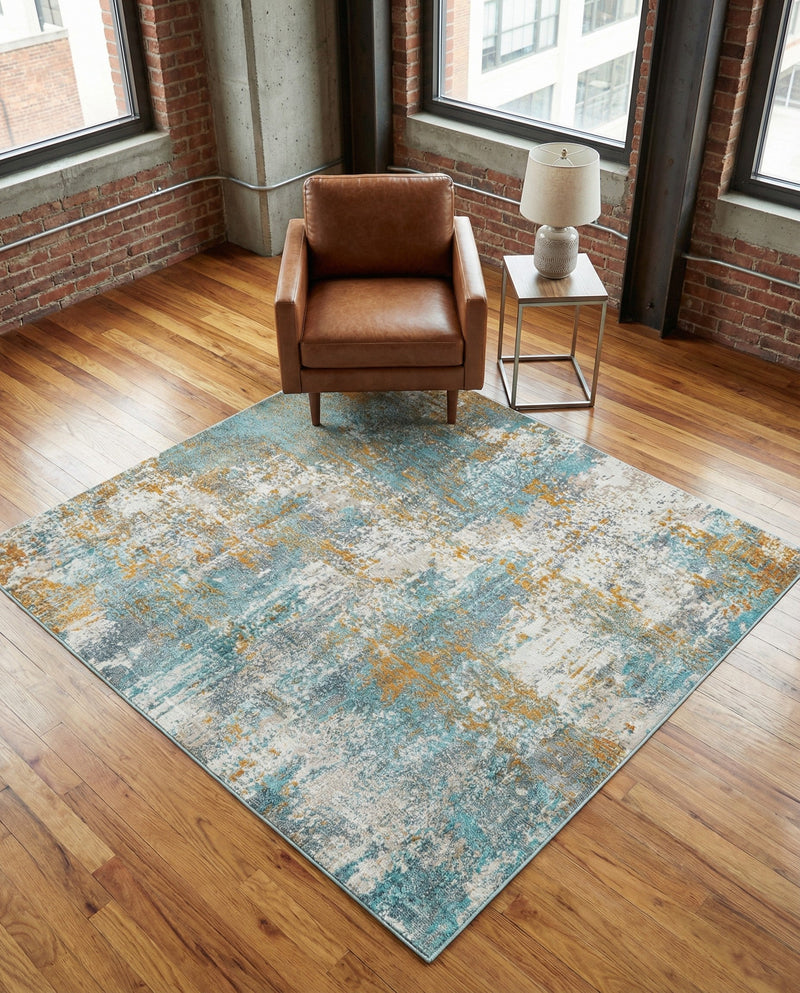 Arcadia Rugs Collection Area Rug -  Nirvana Square Cream Blue  lifestyle 68