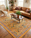 Seville Stripes Collection Area Rug -  Malaga (Yellow) Rectangle Yellow  lifestyle 25