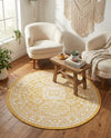 Tribal Terrace Treasures Collection Area Rug -  Incan Isle (Yellow) Round Yellow  lifestyle 65