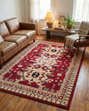 Tabriz Tapestries Collection Area Rug - Azerbaijan (Red) Rectangle Red  lifestyle 7
