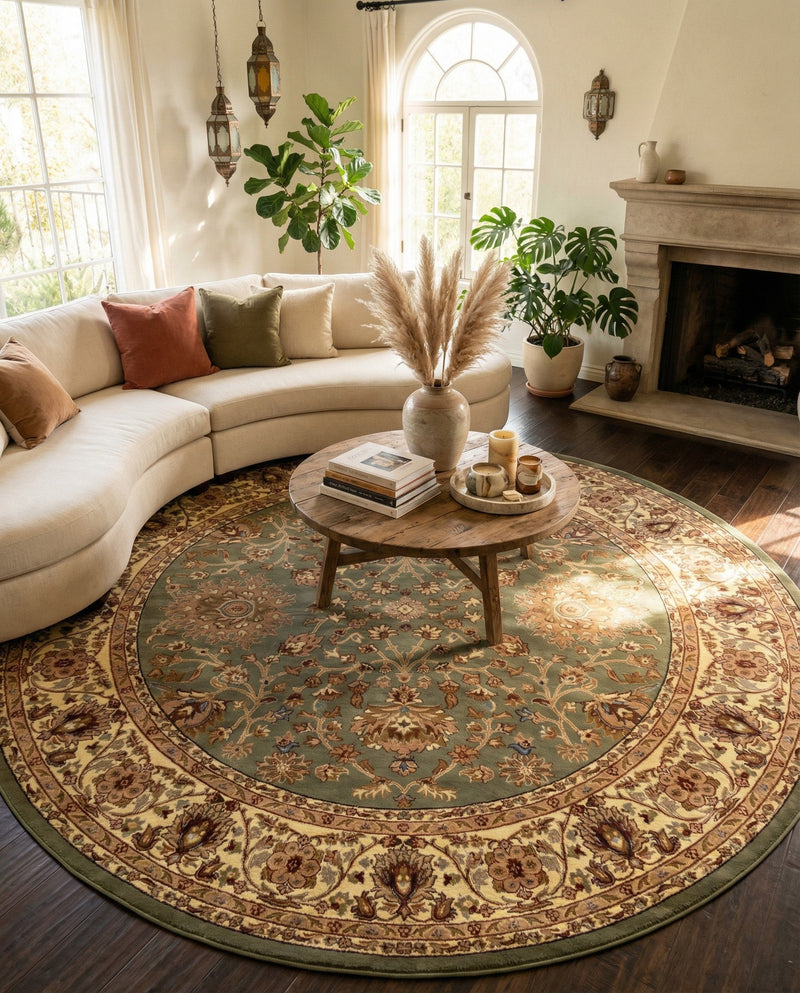 Jaipur Elegance Collection Area Rug -  City Round Light Green  lifestyle 61