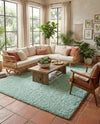 Eternal Plush Oasis Collection Area Rug -  Tranquility (Cyan) Rectangle Cyan  lifestyle 14