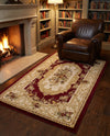 Versailles Elegance Collection Area Rug -  Louveciennes (Red) Rectangle Red  lifestyle 3