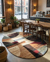 Bistro Lounge Collection Area Rug -  Latte Oval Multi  lifestyle 69