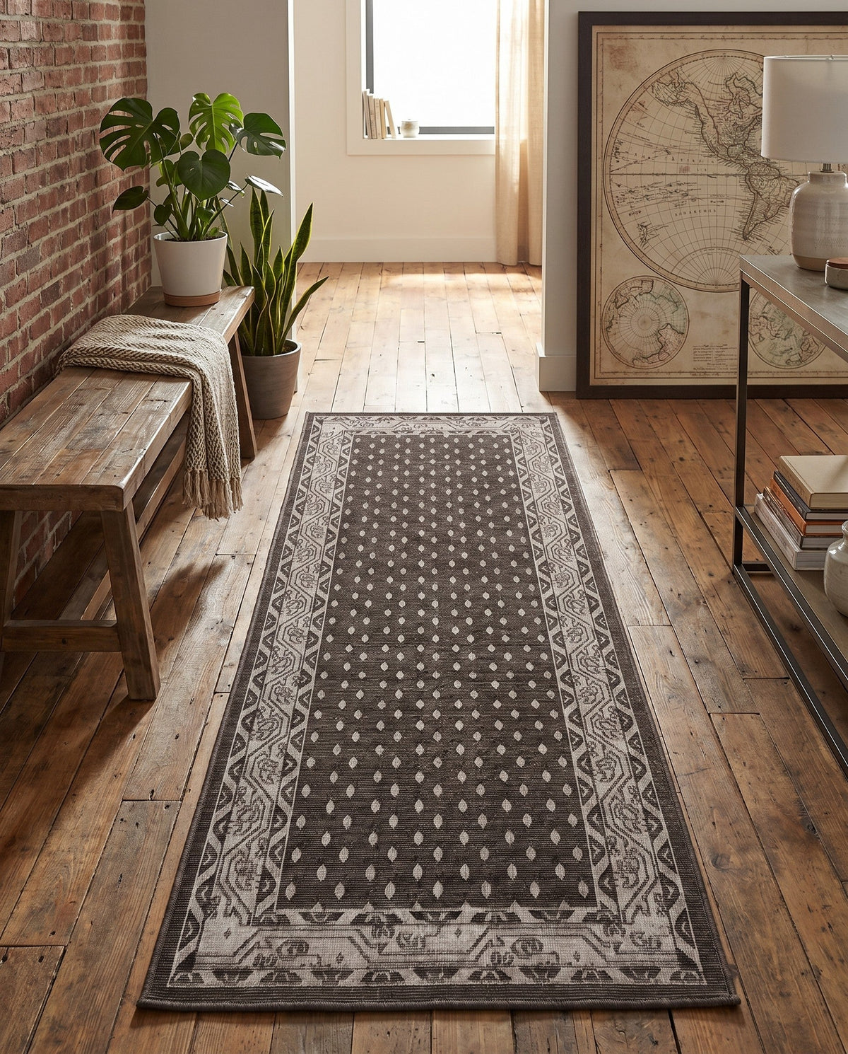 Soho Elegance Collection Area Rug -  Mercer (Gray) Runner Gray  lifestyle 101