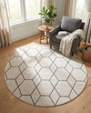 Trellis Mosaic Collection Area Rug - Arborville (Ivory) Round Ivory  lifestyle 92