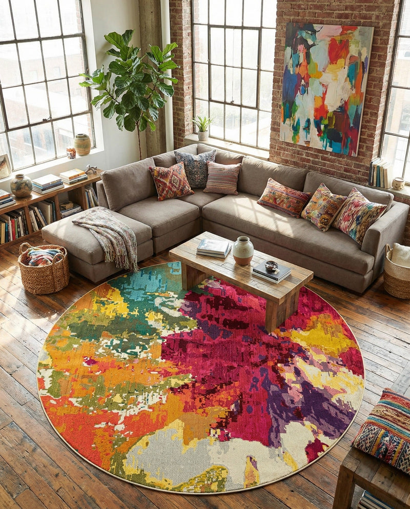 Marrakesh Elegance Collection Area Rug -  Palais Round Multi  lifestyle 57