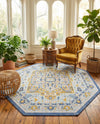 Savannah Series Collection Area Rug - Charleston (Sky blue) Octagon Sky blue  lifestyle 61