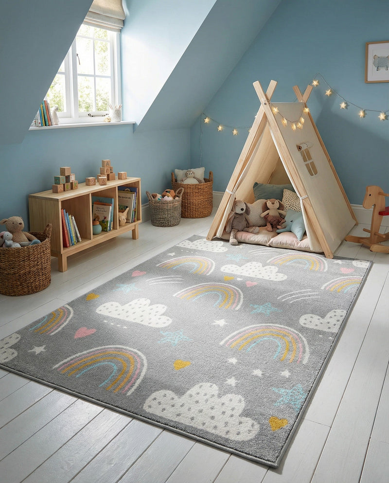 Wonder Tykes Collection Area Rug -  Pixel Rectangle Gray  lifestyle 16