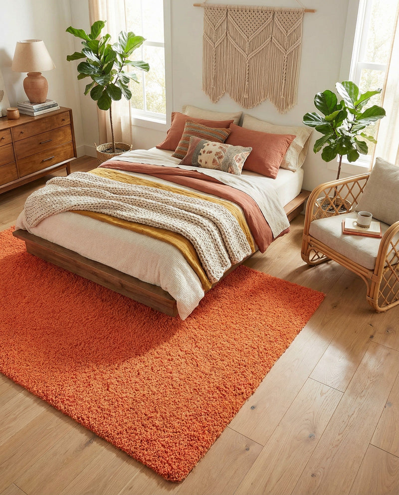 Plush Oasis Collection Area Rug - Serenity (Tiger Orange) Rectangle Tiger Orange  lifestyle 29