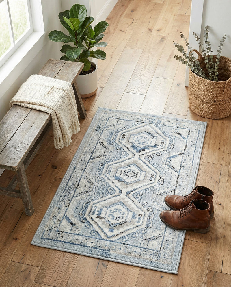 Savannah Elegance Collection Area Rug -  Tybee (Aqua Blue) Rectangle Aqua Blue  lifestyle 21
