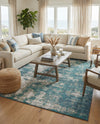 Seaside Haven Rugs Collection Area Rug -  Schooner Rectangle Blue  lifestyle 14