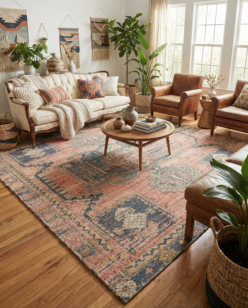 Savannah Threads Collection Area Rug -  Sonoran Rectangle Antique Red  lifestyle 16