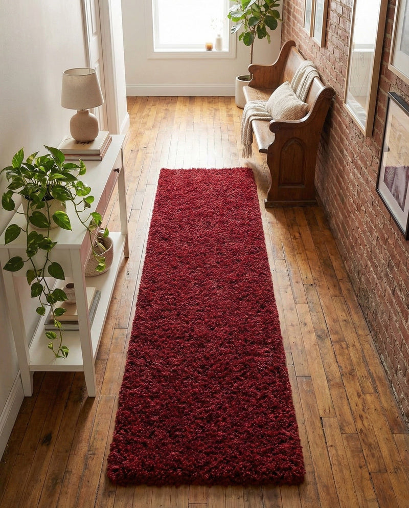 Plush Oasis Collection Area Rug - Serenity (Cherry Red) Runner Cherry Red  lifestyle 69
