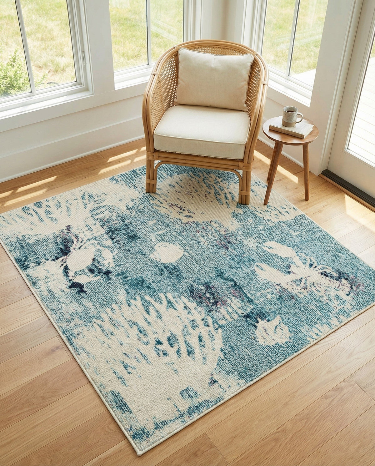 Sorrento Shores Collection Area Rug -  Vico Square Light Blue  lifestyle 47
