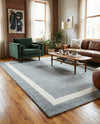 Savannah Borders Wool Collection Area Rug - Chatham Rectangle Earl Gray  lifestyle 51