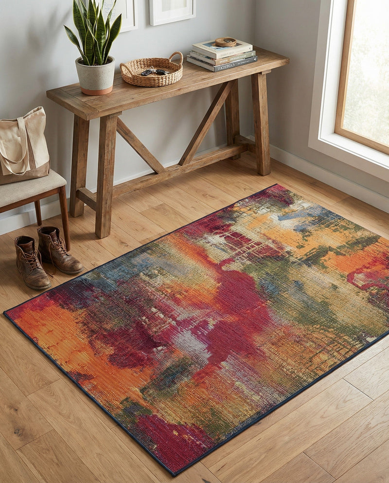 Urban Terrace Collection Area Rug -  Atrium Rectangle Multi  lifestyle 26