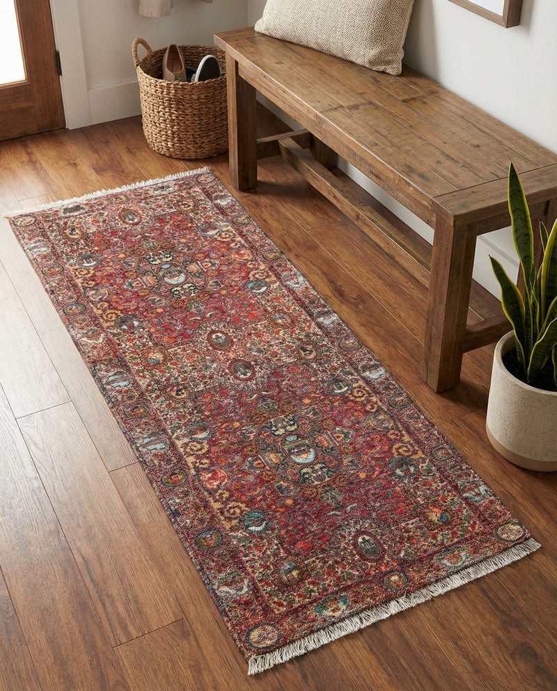 Bazaar Chic Collection Area Rug -  Khouribga Runner Rust Red  lifestyle 45