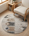 Desert Modern Eco Rug Series Collection Area Rug -  Taos Round Ivory  lifestyle 55