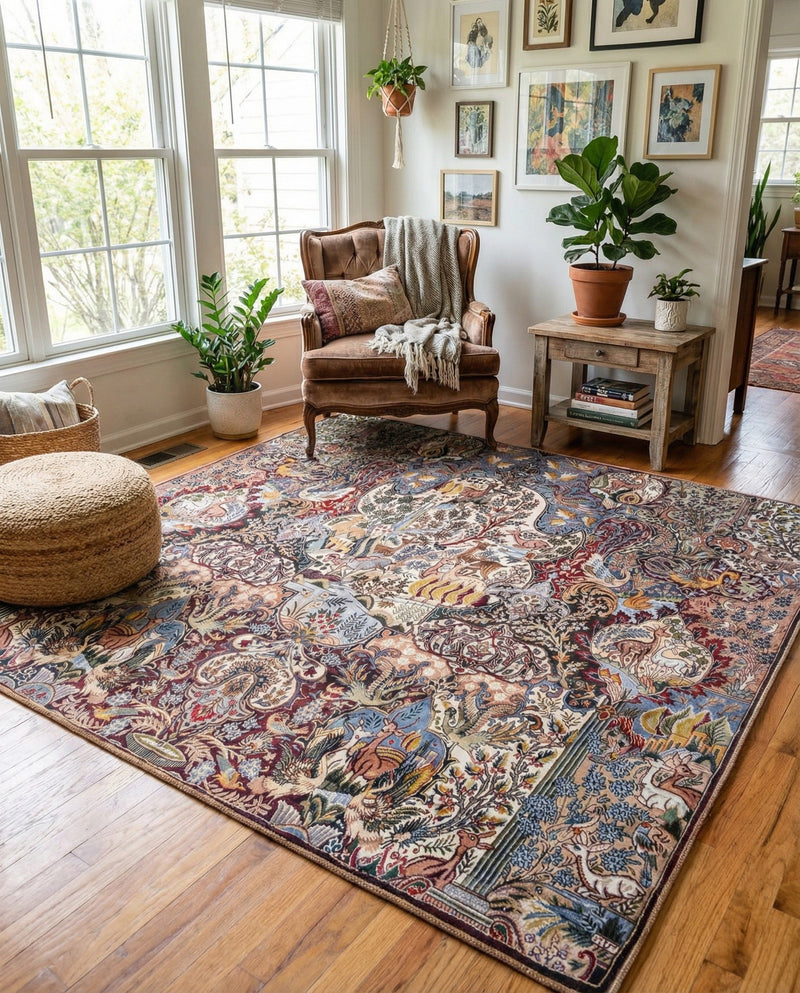Heritage Elegance Collection Area Rug -  Louvre Square Multi  lifestyle 35