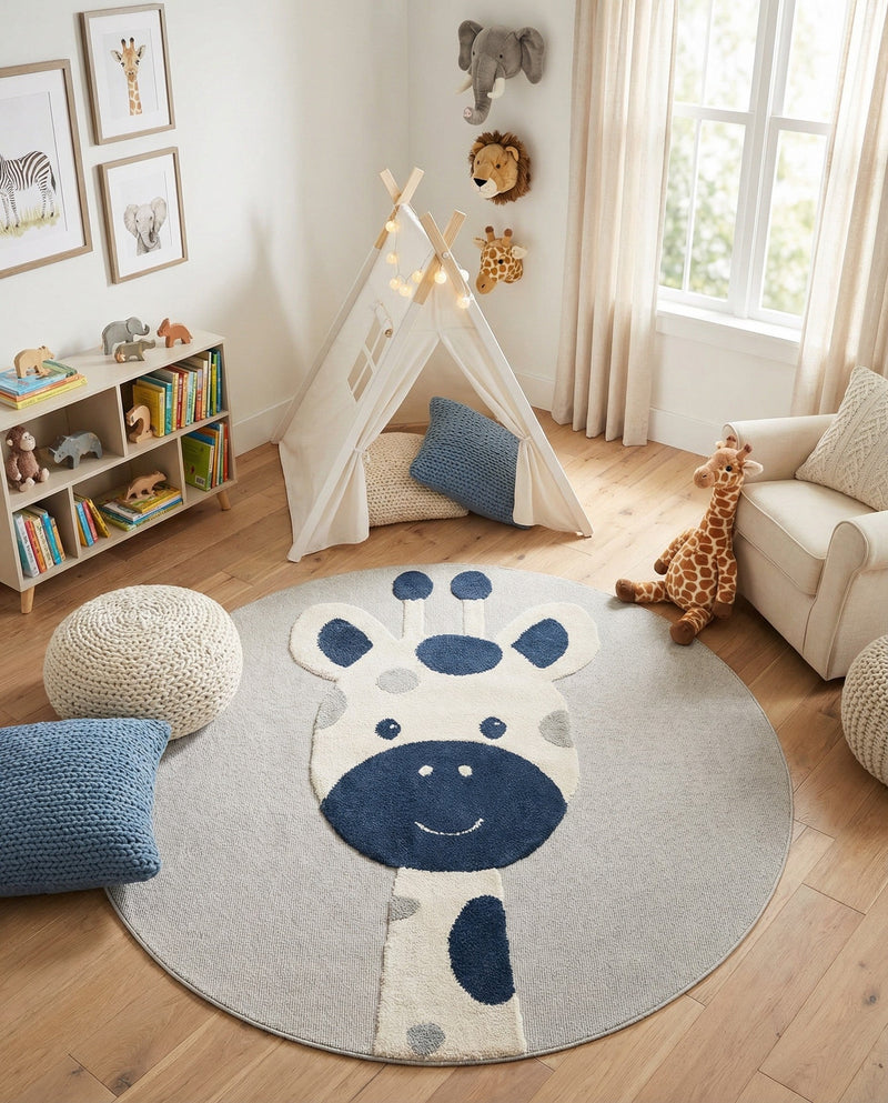 Wonder Tykes Collection Area Rug -  Wonderland Round Gray  lifestyle 49