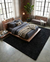 Plush Oasis Collection Area Rug - Serenity (Jet Black) Rectangle Jet Black  lifestyle 24