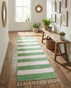 Tassel Trail Collection Area Rug - Pathway (Green and Ivory) Runner Green and Ivory  lifestyle 56