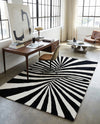 Cyclone Wool Collection Area Rug -  Maelstrom Rectangle Black and White  lifestyle 14