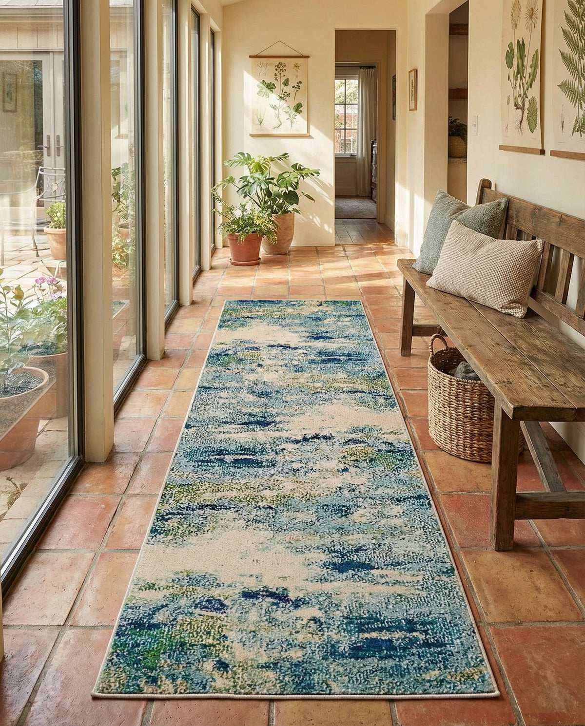 Chromatic Oasis Collection Area Rug -  Serene Runner Light Blue  lifestyle 84