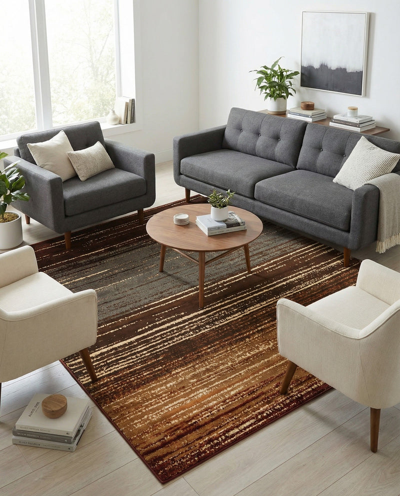 Bistro Lounge Collection Area Rug -  Cortado Square Beige  lifestyle 61