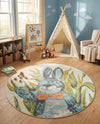Wonder Tykes Collection Area Rug -  Ombre Round Ivory  lifestyle 14