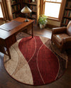 Autumn Meadow Collection Area Rug -  Emberglow Round Multi  lifestyle 88