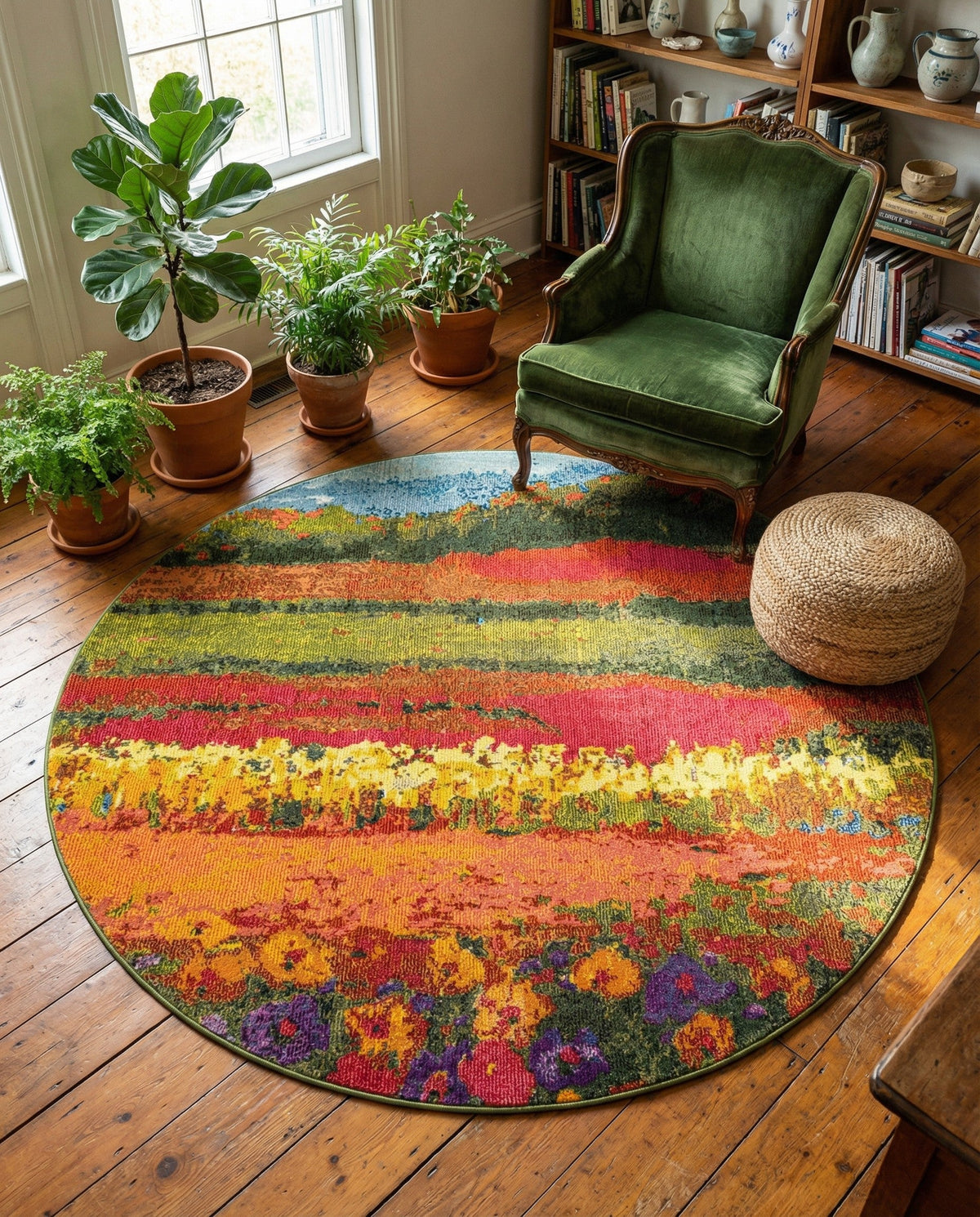 Marrakesh Elegance Collection Area Rug -  Taliouine Round Multi  lifestyle 55