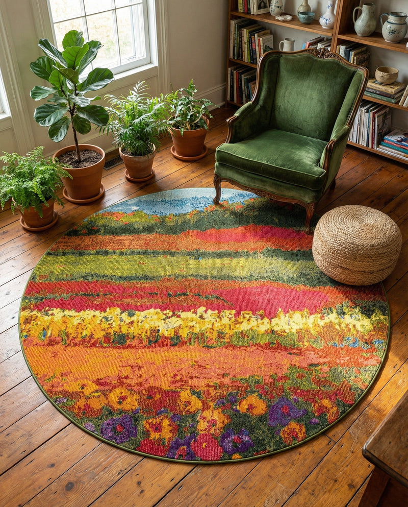 Marrakesh Elegance Collection Area Rug -  Taliouine Round Multi  lifestyle 55