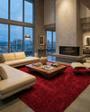 Eternal Plush Oasis Collection Area Rug -  Tranquility (Merlot) Rectangle Merlot  lifestyle 16