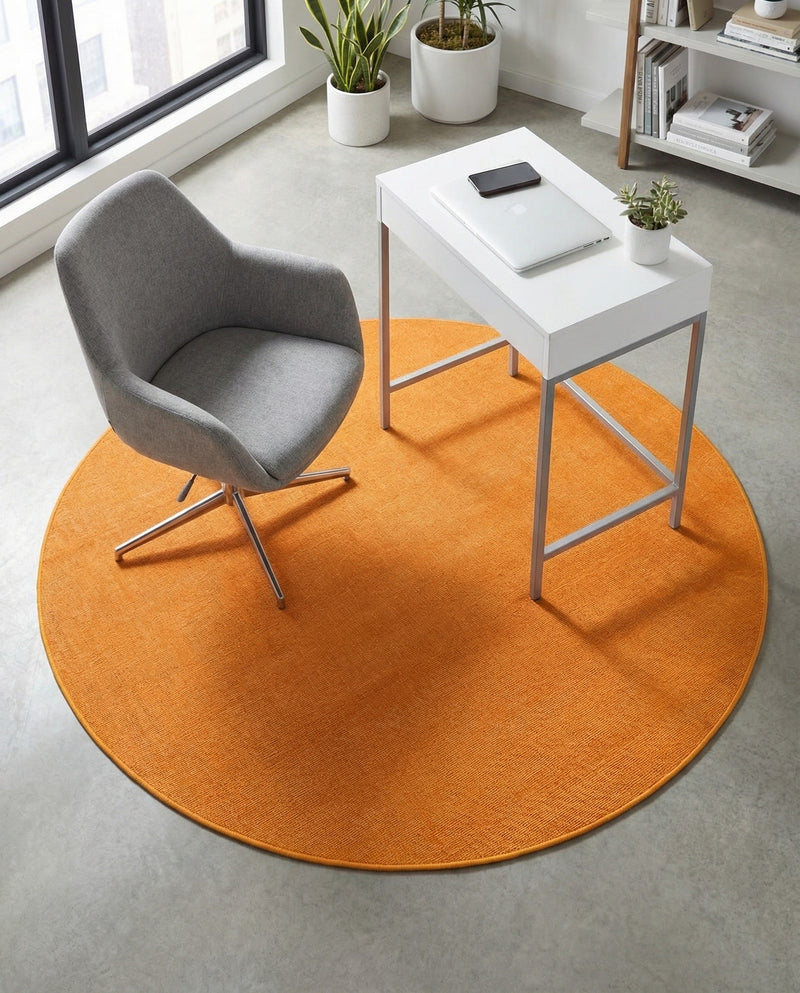 Soho Elegance Collection Area Rug - Chelsea (Salmon) Round Salmon  lifestyle 42