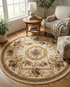 Versailles Elegance Collection Area Rug -  Louveciennes (Cream) Round Cream  lifestyle 74