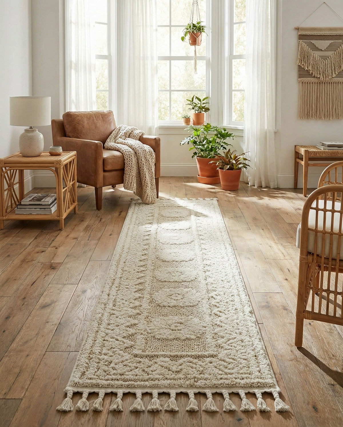 Sahara Chic Collection Area Rug -  Tangier Runner Ivory  lifestyle 183