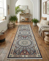 Persian Elegance Collection Area Rug -  Hamedan (Navy Blue) Runner Navy Blue  lifestyle 80