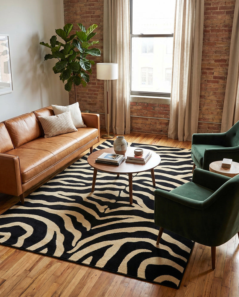Savannah Sojourn Collection Area Rug -  Kilimanjaro Rectangle Black  lifestyle 6