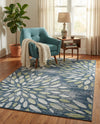 Savannah Elegance Collection Area Rug -  Riverfront Rectangle Navy Blue  lifestyle 48
