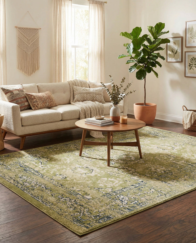 Savannah Elegance Collection Area Rug - Magnolia Rectangle Green  lifestyle 36