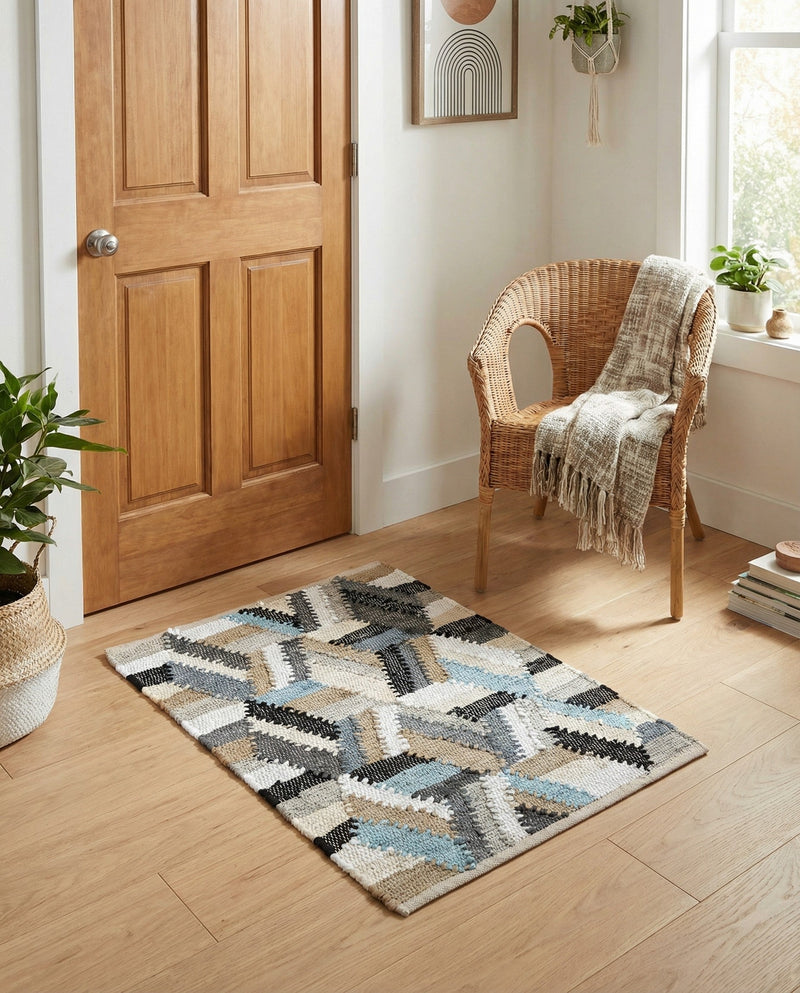 Thar Cotton Collection Area Rug -  Cochin Rectangle Blue  lifestyle 7