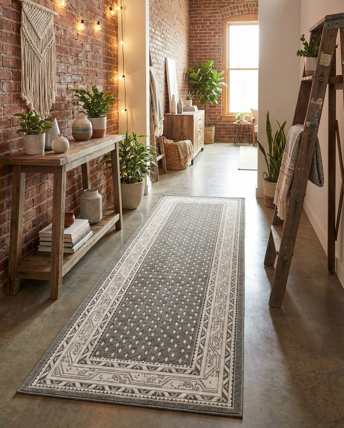 Soho Elegance Collection Area Rug -  Mercer (Gray) Runner Gray  lifestyle 83