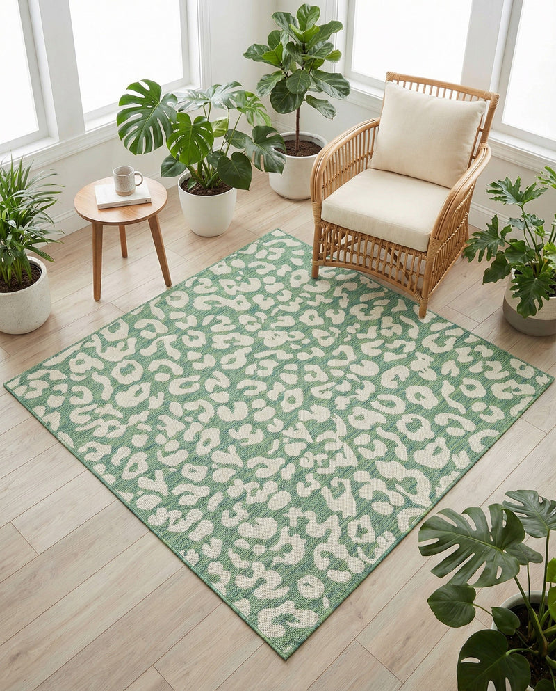 Savannah Escape Collection Area Rug -  Amazon (Green Blue) Square Green Blue  lifestyle 29