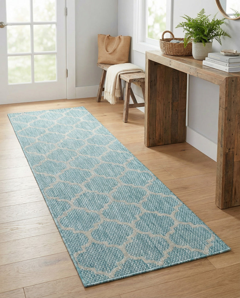 Savannah Pergola Collection Area Rug - Arbor (Aquamarine) Runner Aquamarine  lifestyle 40