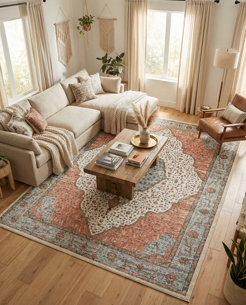 Mykonos Manor Collection Area Rug - Delos Rectangle Ivory  lifestyle 29